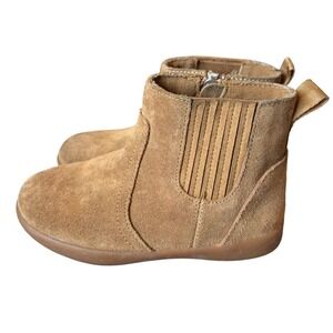 UGG Kids Keelan Suede Ankle Boots Chestnut Tan Zipper 1120955T Size 10 Toddler